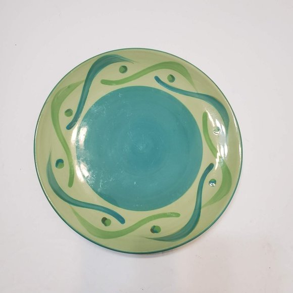 Gail Pittman Provence Salad Plates, Green Blue Abstract Swirl, Set of 3, Souther - Picture 2 of 4